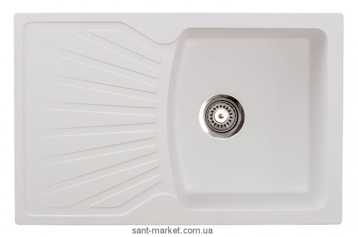 Мийка для кухні прямокутна Metalac X GRANIT QUADRO PLUS крило опціонально врізна граніт біла 137409