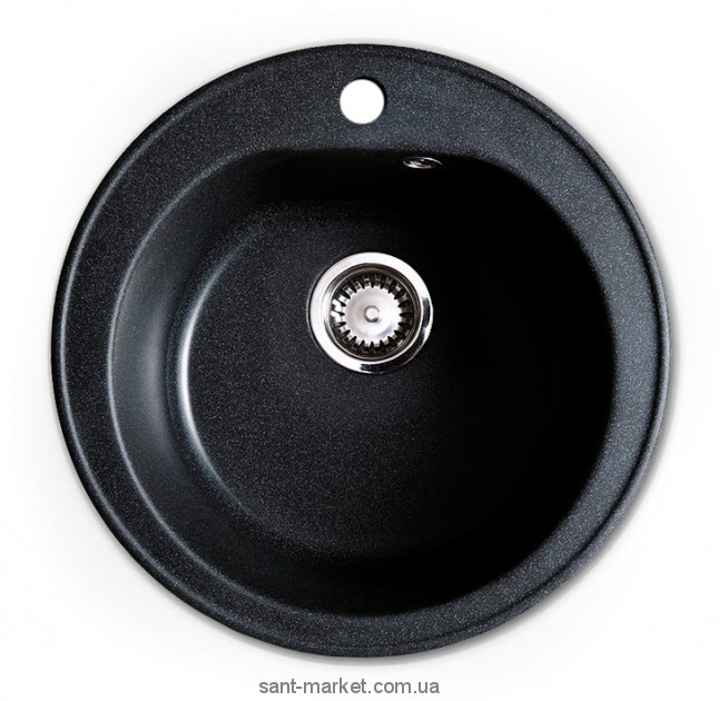 Мийка для кухні кругла Metalac X GRANIT VENERA врізна граніт чорна 113000