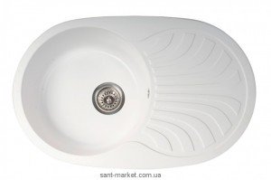 Мойка для кухни овальная Metalac X GRANIT VENERA PLUS крыло опционально  врезная  гранит  белая 129064