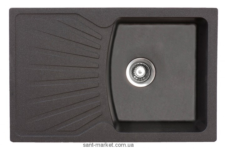 Мийка для кухні прямокутна Metalac X GRANIT QUADRO PLUS крило опціонально врізна граніт чорна 137410