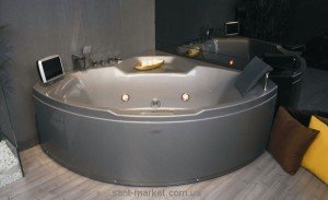 Ванна з гідро і аеромасажем акрилова кутова Appollo 150х150х61 АТ-9002 TV