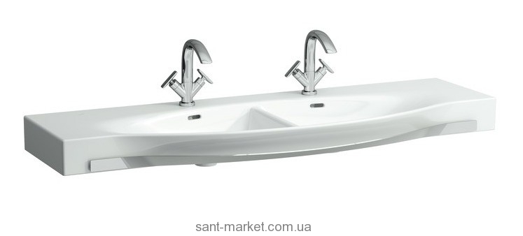 Раковина для ванної підвісна подвійна з вішалкою Laufen колекція Palace біла H8147060001041