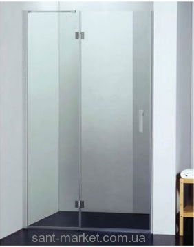 Душові двері в нішу Koller Pool WATERFALL LINE скляна орні 120х185