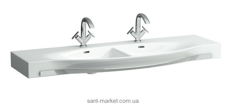 Раковина для ванной подвесная двойная с вешалкой Laufen коллекция Palace белая H8147060001041