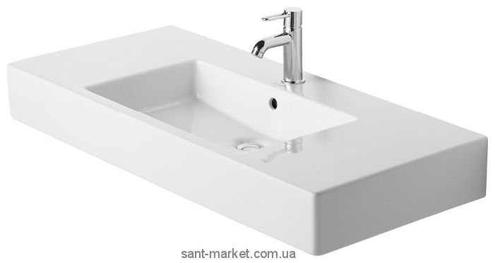 Раковина для ванной подвесная умывальник-столешница Duravit коллекция Vero белая 0329100000