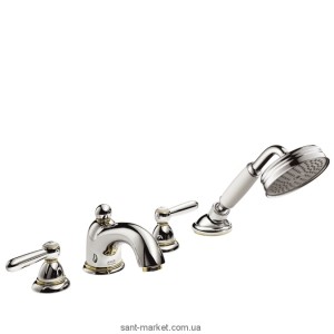 Смеситель двухвентильный на борт ванны с душем Hansgrohe коллекция Axor Carlton хром/золото 17445090