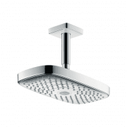 Верхний душ с тропическим душем Hansgrohe коллекция Raindance Select E хром/белый 27384400