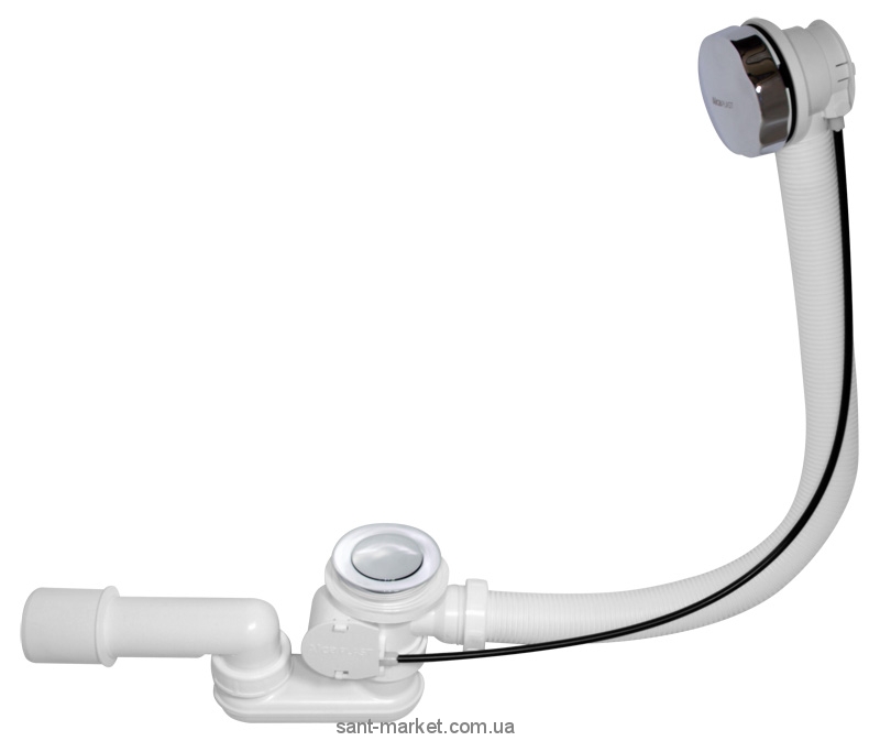 AlcaPlast Сифон для ванни автомат комплект метал A55K-100