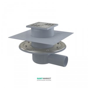 Cливной трап для подвальных помещений AlcaPlast комбинированный боковой выпуск 105х105 APV1324