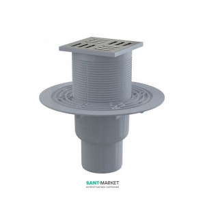 Cливной трап для душу AlcaPlast мокрий гідрозатвор прямий випуск 105х105 APV201