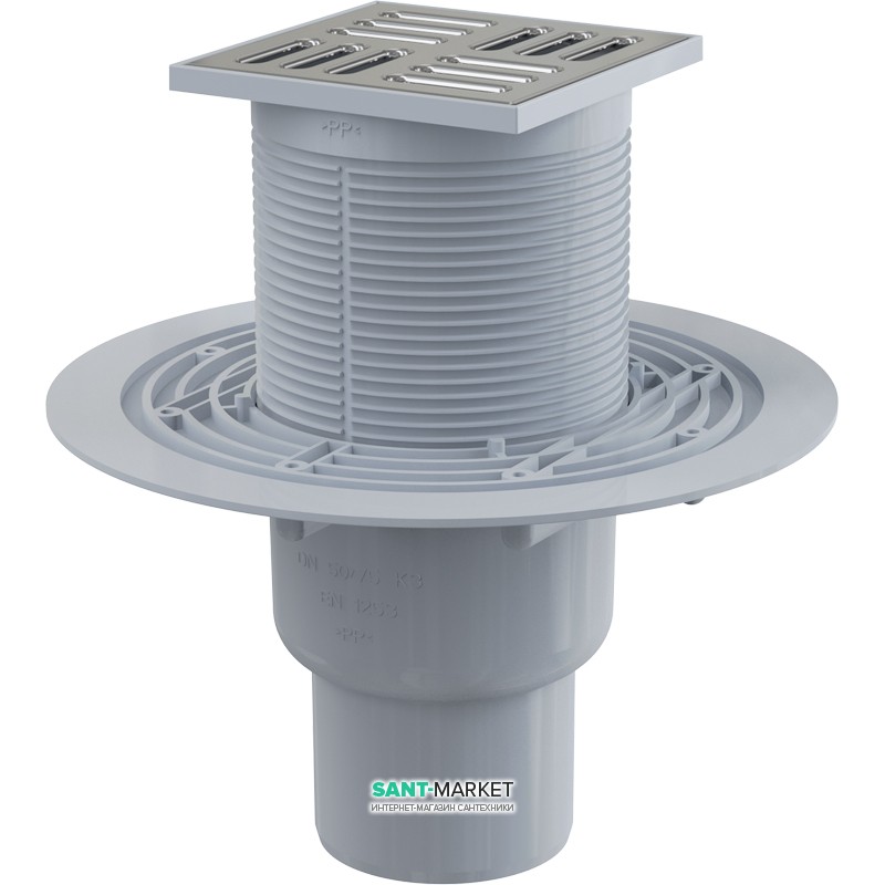 Cливной трап для підвальних приміщень AlcaPlast затвор комбінований 105х105 APV2321