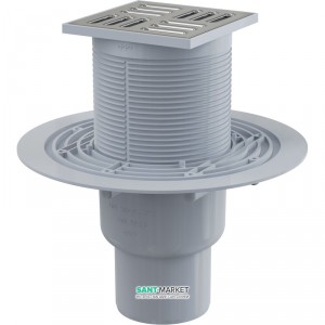 Cливной трап для подвальных помещений AlcaPlast затвор комбинированный 105х105 APV2321