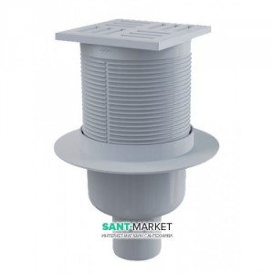 Cливной трап для душа AlcaPlast с мокрым затвором на уровне пола вертикальный 105х105 APV6111