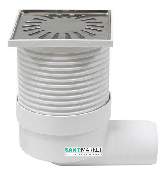 Cливной трап для душа AlcaPlast с регулируемой высотой горизонтальный выпуск 150х150 APV18