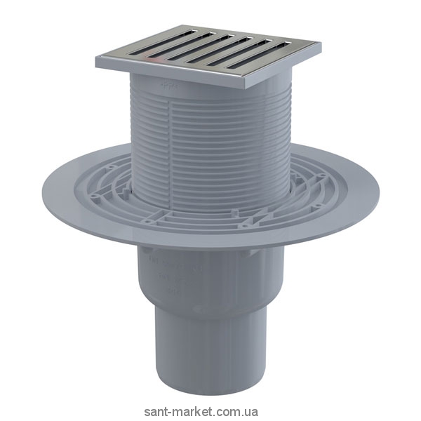 Cливной трап для душа AlcaPlast мокрый затвор прямой выпуск регулируемая высота  APV203