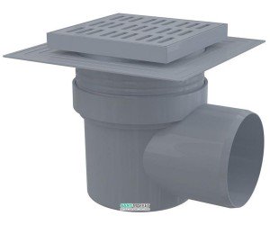 Cливной трап для душу AlcaPlast мокрий затвор бічній випуск 150х150 APV10