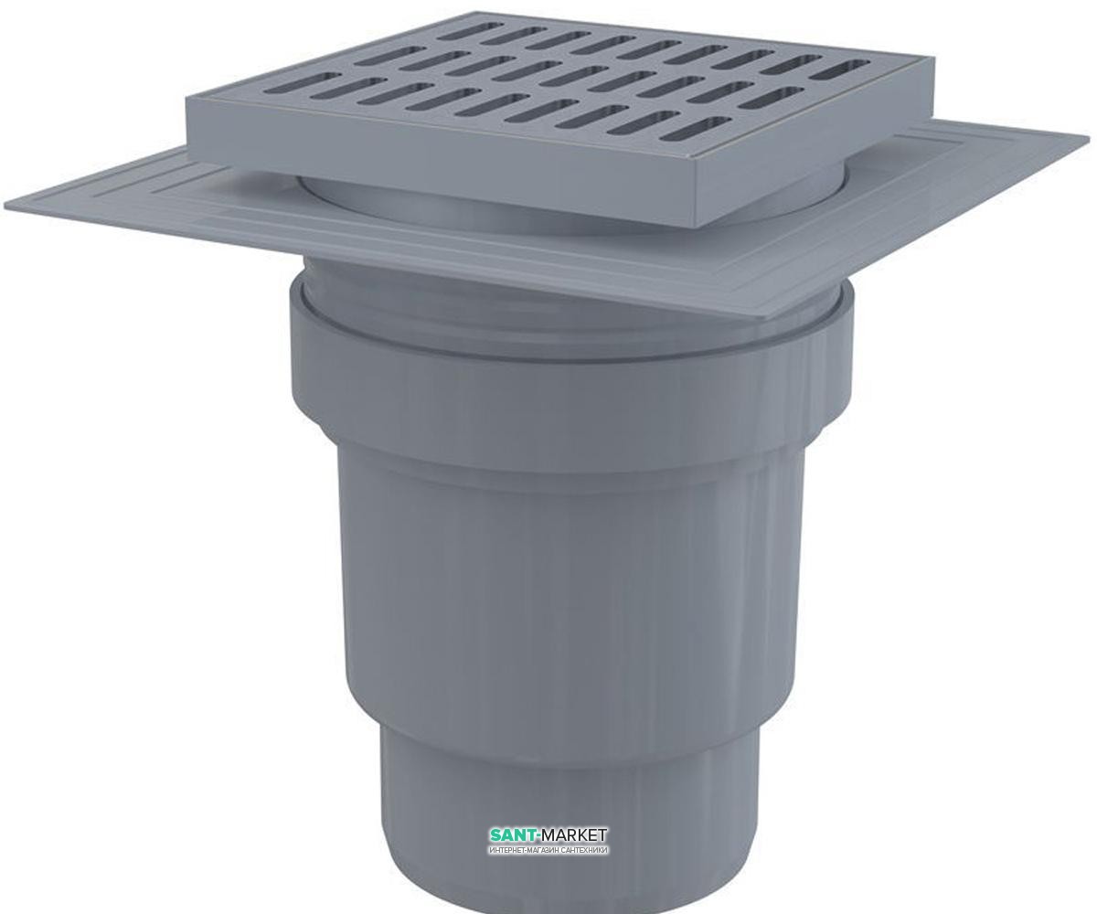 Cливной трап для душа AlcaPlast мокрый затвор прямой выпуск 150х150 APV11