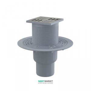 Cливной трап для душа AlcaPlast мокрый гидрозатвор прямой выпуск 105х105 APV201