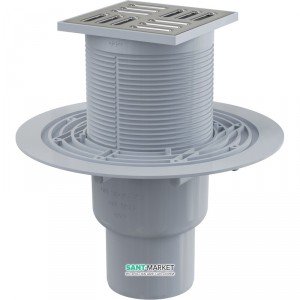 Cливной трап для підвальних приміщень AlcaPlast затвор комбінований 105х105 APV2321