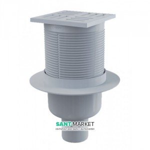 Cливной трап для душу AlcaPlast з мокрим затвором на рівні статі вертикальний 105х105 APV6111