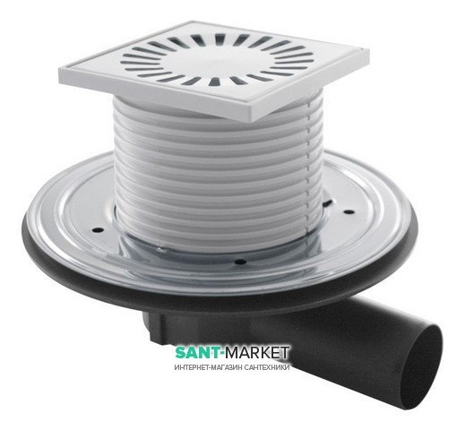 Зливний трап для душу AlcaPlast комбінований затвор бічній випуск 115х115 APV23