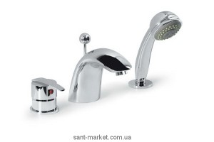 Смеситель однорычажный на борт ванны с душем Alpi SPA коллекция Evo хром EVM21D2403
