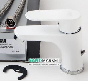 Змішувач для раковини одноважеля Fiore колекція Kevon білий 81 BС 8122