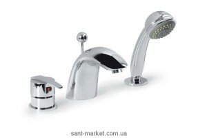 Смеситель однорычажный на борт ванны с душем Alpi SPA коллекция Evo хром EVM21D2403