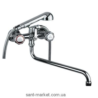 Змішувач двохвентильний з довгим виливом та душем Fiore колекція Astro хром 14F203DS