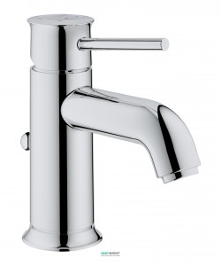 Смеситель для раковины однорычажный с донным клапаном Grohe коллекция BauClassic хром 23161000