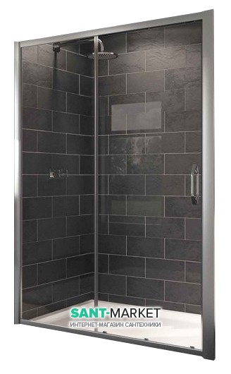 Душевая дверь в нишу Huppe Х1 стеклянная раздвижная 100х190 140401.069.321