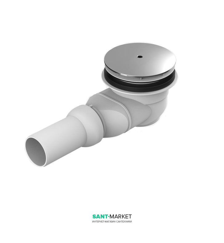 Сифон для душового піддону Sanit з кришкою хром 34.035.00.0000