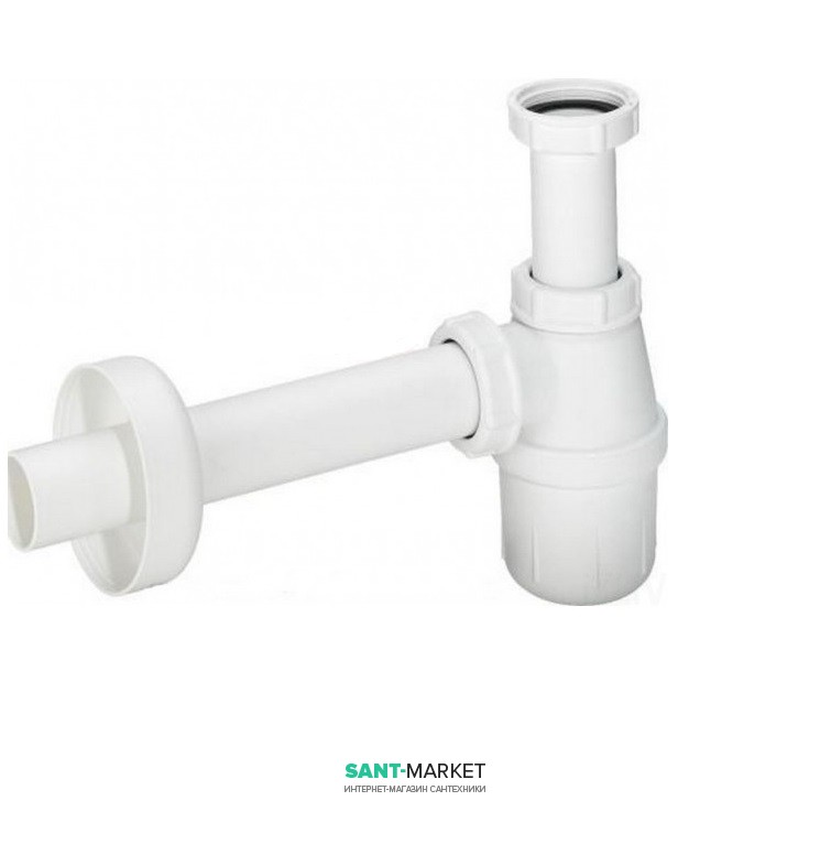 Сифон для умивальника Sanit пластмасовий під д / к (стакан) білий 31.004.00.0000