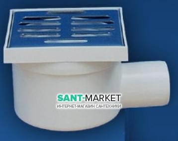 Зливний трап для душу SANIT бічній випуск 100х100 діаметр зливу 40 мм 40.037.00.0000