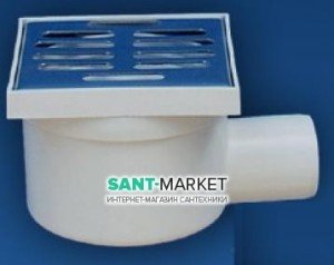 Зливний трап для душу SANIT бічній випуск 100х100 діаметр зливу 40 мм 40.037.00.0000