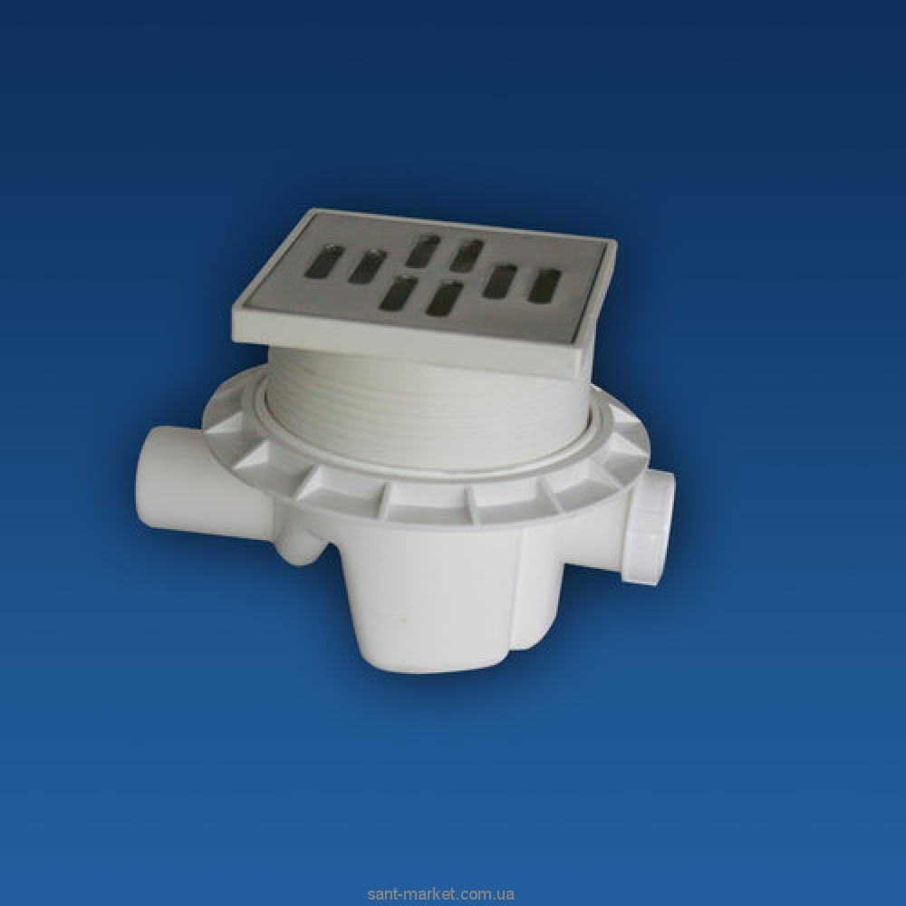 Сливной трап для душа SANIT мокрый затвор боковой выпуск 150х150 40.003.00.0000