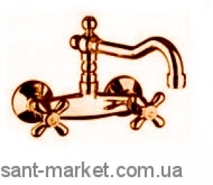 Смеситель двухвентильный с коротким изливом Fiore коллекция Margot бронза 26064300 Old Bronze