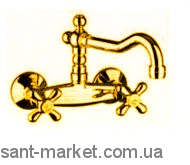 Змішувач двохвентильний з коротким виливом Fiore колекція Margot золото 26064300 Gold