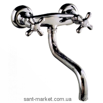 Смеситель двухвентильный для ванны с длинным изливом Fiore коллекция Margot хром 26064200 Chrome