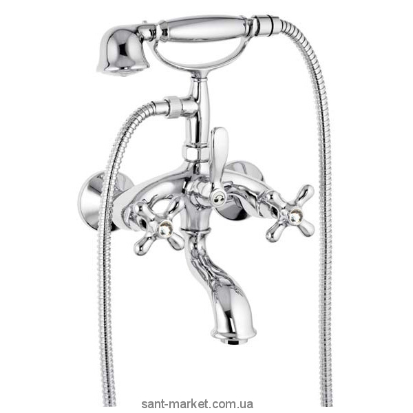 Змішувач двохвентильний зі Сваровські з душем Fiore колекція Margot-Sky хром 01061000 Chrome