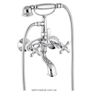 Смеситель двухвентильный со Сваровски с душем Fiore коллекция Margot-Sky хром 01061000 Chrome