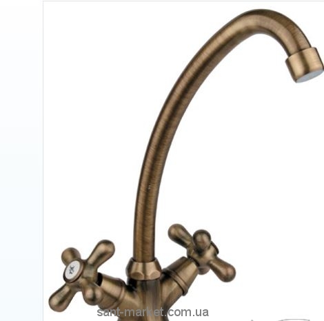 Смеситель для кухни Fiore Margot двухвентильный 26036301 Old Bronze