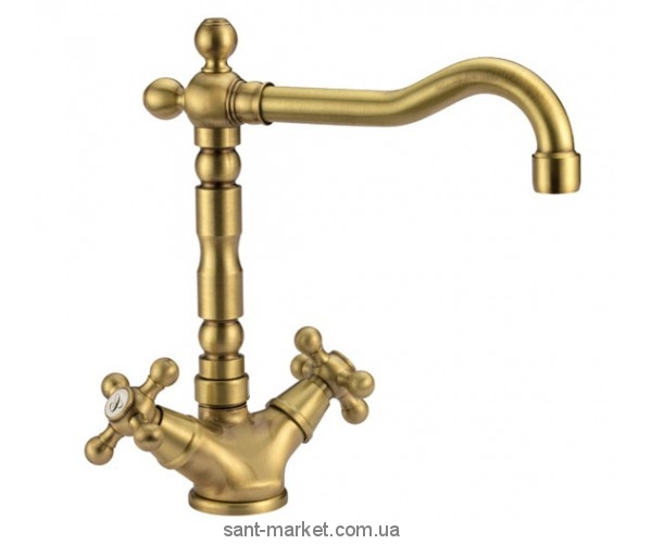 Змішувач для раковини двухвентильний з донним клапаном Fiore коллекціяMargot бронза 26062501 Old Bronze