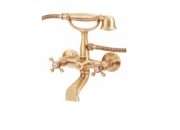 Смеситель двухвентильный для ванны с душем Fiore коллекция Margot золото 26061100 Gold