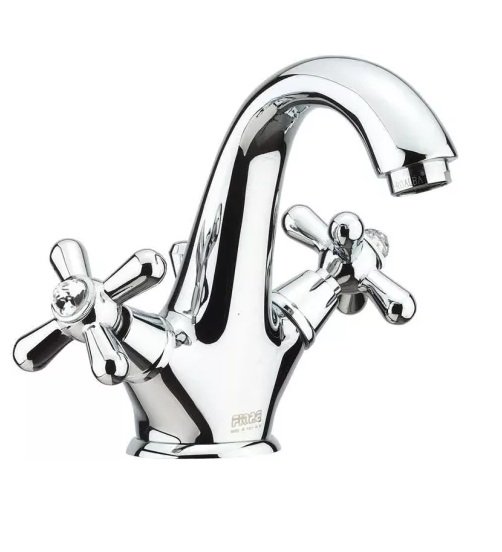 Смеситель для раковины с донным клапаном со Сваровски Fiore Margot-Sky хром 01062301 Chrome