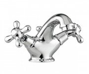 Смеситель для раковины двухвентильный с донным клапаном Fiore коллекция Margot хром 26062201