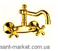 Змішувач двохвентильний з коротким виливом Fiore колекція Margot золото 26064300 Gold