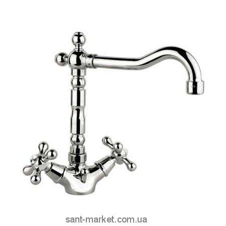 Смеситель для кухни Fiore Margot-Sky двухвентильный ретростиль 01062501 Chrome