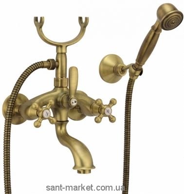 Змішувач двохвентильний для ванни з душем Fiore колекція Margot бронза 26061000 Bronze