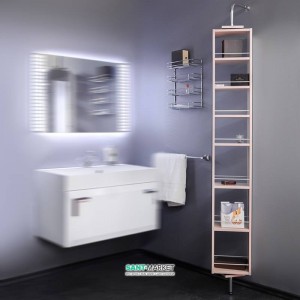 Пенал дзеркальний крутиться Буль-Буль SCMR 270х200х1700 білий SCMR (ПЗ-3К)